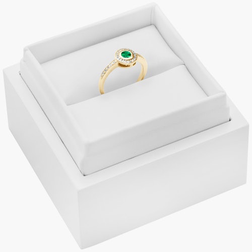 Pierścionek Secret Garden: złoty, szmaragd